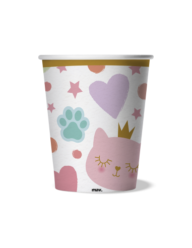 Pack 8 vasos gato princess