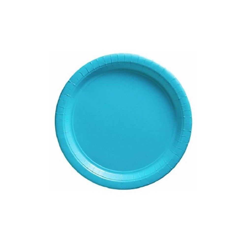 Pack 12 platos celestes cartón 25cm