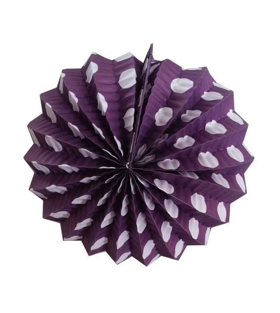 Farolillo morado lunares blanco