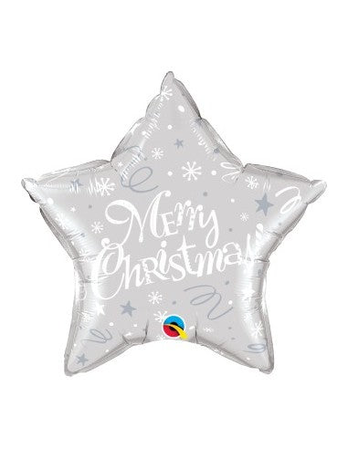 Globo Foil estrella plata merry cristmas 51cm