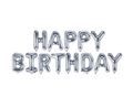 Guirnalda globos Foil Happy birthday plata