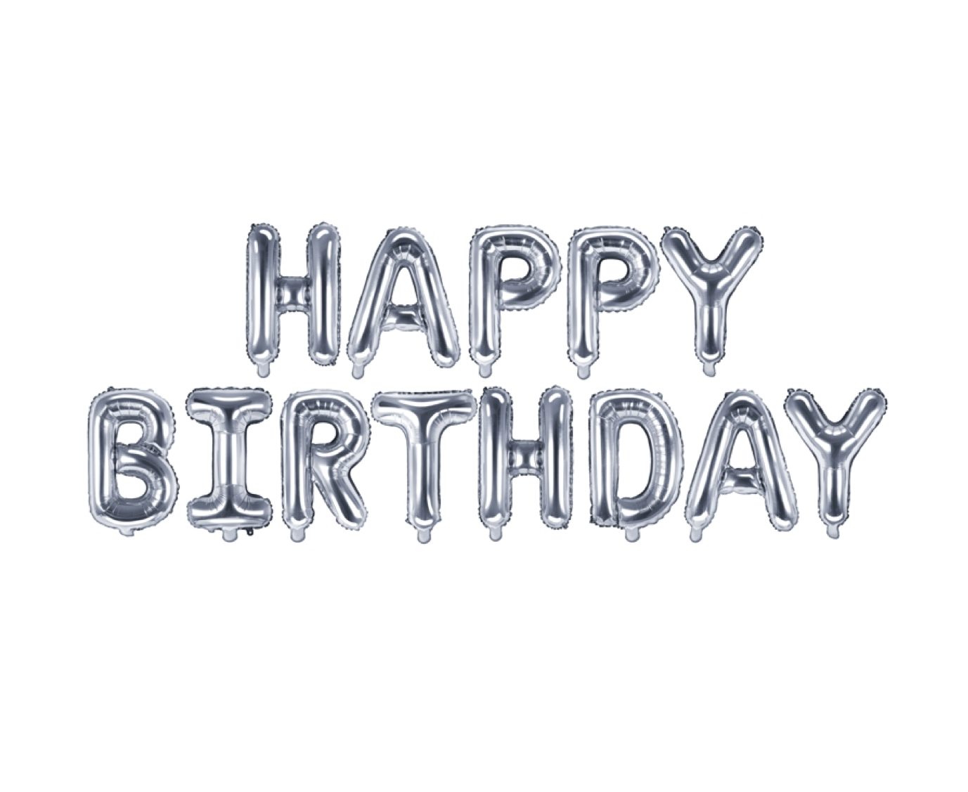 Guirnalda globos Foil Happy birthday plata